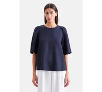 Schlupfbluse SEIDENSTICKER, Damen, Gr. S (36), dunkelblau, 100% Leinen, unifarben, regular fit, Rundhals, Blusen Schlupfbluse, 1/2 Rundhals Uni (74991801-36) dunkelblau