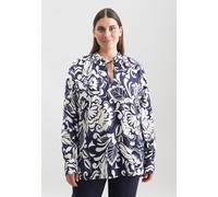 Schlupfbluse SEIDENSTICKER "Schwarze Rose", Damen, Gr. 4XL (48), dunkelblau, 86% Viskose, 14% Polyamid, gemustert, regular fit, V-Ausschnitt, Blusen Schlupfbluse, 1/1 V-Neck Druck (30325857-48) dunkel