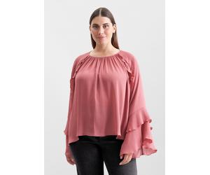 Schlupfbluse SEIDENSTICKER "Schwarze Rose", Damen, Gr. 6XL (52), blush, 100% Polyester, unifarben, relaxed fit, Blusen Schlupfbluse, 1/1 Uni (61187106-52)