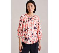 Schlupfbluse SEIDENSTICKER "Schwarze Rose", Damen, Gr. L40, beige, 100% Viskose, gemustert, regular fit, Rundhals, Blusen Schlupfbluse, Langarm Rundhals Druck (72938421-40) beige