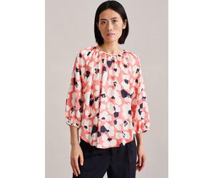 Schlupfbluse SEIDENSTICKER "Schwarze Rose", Damen, Gr. L40, beige, 100% Viskose, gemustert, regular fit, Rundhals, Blusen Schlupfbluse, 1/1 Rundhals Druck (72938421-40) beige