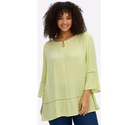 Schlupfbluse SHEEGO, Damen, Gr. 42, pistazie, 100% Viskose, unifarben, Rundhals, Blusen Schlupfbluse (91890101-42) pistazie