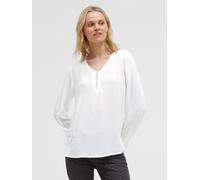 Schlupfbluse SOCCX, Damen, Gr. 3XL, weiß, Web, Material: 100% Viskose, bedruckt, regular fit normal, V-Ausschnitt, mit Riegel Umschlagsaum, Blusen Schlupfbluse, im Turn-Up-Look (46504417-XXXL) weiß