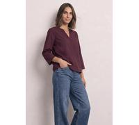 Schlupfbluse STREET ONE, Damen, Gr. 40, lila (rustic rouge), Web, Obermaterial: 100% Viskose, unifarben, lässig geschnitten hüftbedeckend, V-Ausschnitt, abgesteppte Kante, Blusen Schlupfbluse, 3/4-Arm