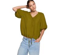 Schlupfbluse ZERO "Damen", Damen, Gr. 34, grün (fir grün), Obermaterial: 88% Viskose, 12% Polyamid, figurumspielend normal, V-Ausschnitt, Blusen Schlupfbluse (75974134-34) fir grün