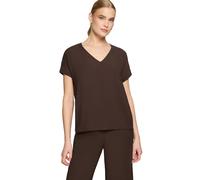 Schlupfbluse ZERO "Damen kurzarm", Damen, Gr. 34, braun (chocolate plum), Jersey, Obermaterial: 84% Viskose, 16% Polyamid, figurumspielend normal, V-Ausschnitt, weit, Blusen Schlupfbluse (53431139-34)