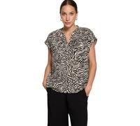 Schlupfbluse ZERO "Damen mit Animalprint", Damen, Gr. 42, cream, schwarz, Obermaterial: 100% Viskose, loose fit normal, V-Ausschnitt, Blusen Schlupfbluse (87356143-42) cream, schwarz