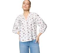 Schlupfbluse ZERO "Damen mit Blumen", Damen, Gr. 44, cream, pink, Obermaterial: 11% Polyester, 89% Viskose, bedruckt, figurumspielend normal, V-Ausschnitt, Bündchen, Blusen Schlupfbluse (84715755-44) 