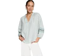 Schlupfbluse ZERO "Damen mit Streifen", Damen, Gr. 42, cream, blau, 49% Viskose, 27% Polyester, 24% Baumwolle, figurbetont normal, Blusen Schlupfbluse (70389918-42) cream, blau