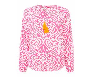 Schlupfbluse ZWILLINGSHERZ "Ornamente", Damen, Gr. L/XL (L/XL), pink, Obermaterial: 100% Viskose, gemustert, loose fit hüftlang, Serafino, mit Gummizug, Blusen Schlupfbluse, Lamgarm, Ornament-Muster,