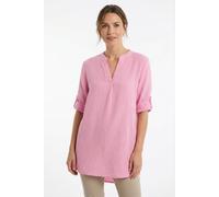 Schlupfbluse ZWILLINGSHERZ "Rom", Damen, pink (rosa), Web, Obermaterial: 100% Baumwolle, unifarben, ca. Mitte Oberschenkel, tiefer V-Ausschnitt, Krempelärmel 1-Knopf-Manschette, Blusen Schlupfbluse, v
