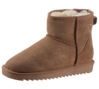 Schlupfboots ARA "Alaska Classic Short", Damen, Gr. 36, braun (cognac classic short), Lammfell, Veloursleder, unifarben, Schuhe Schlupfboots, Winterboots zum Schlupfen in bequemer Weite G (=weit), Top