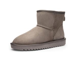 Schlupfboots ARA "Alaska Classic Short", Damen, Gr. 39, grau (hellgrau), Lammfell, Veloursleder, Schuhe Schlupfboots, Winterboots zum Schlupfen in bequemer Weite G (=weit) (48209667-39) hellgrau