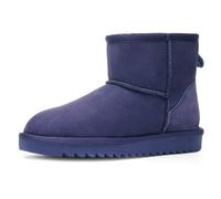 Schlupfboots ARA "Alaska Classic Short", Damen, Gr. 40, blau (ozean classic), Lammfell, Veloursleder, unifarben, Schuhe Schlupfboots, Winterboots zum Schlupfen in bequemer Weite G (=weit) (29011265-40