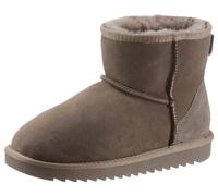 Schlupfboots ARA "Alaska Classic Short", Damen, Gr. 40, grau (taupe), Lammfell, Veloursleder, unifarben, Schuhe Schlupfboots, Winterboots zum Schlupfen in bequemer Weite G (=weit) (16631612-40) taupe