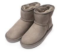 Schlupfboots ARA "Alaska Classic Short", Damen, Gr. 42, grau (light, grau classic short), Lammfell, Veloursleder, Schuhe Schlupfboots, Winterboots zum Schlupfen in bequemer Weite G (=weit) (48209667-4