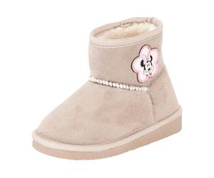 Schlupfboots DISNEY "Minnie Mouse", Mädchen, Gr. 28, beige (taupe), Synthetik, Schuhe Schlupfboots, Winterschuhe, Winterboots, Snowboots, Schlupfstiefel, gefüttert (93618829-28) taupe