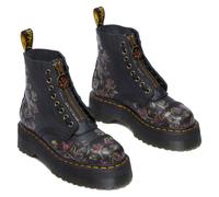 Schlupfboots DR. MARTENS "Sinclair Decayed Roses Tumbled Nappa Leder Stiefel", Damen, Gr. 37, schwarz, Leder, geblümt, modisch, Schuhe, Plateauboots, Chunky Boot mit abnehmbarem Reißverschluss (891988