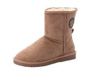Schlupfboots O'NEILL "BESIANA WOMEN HIGH", Damen, Gr. 36, grau (warm taupe), Synthetik, Schuhe Schlupfboots, gefütterte Winterboots, Snowboots, Winterschuhe (44405254-36) warm taupe