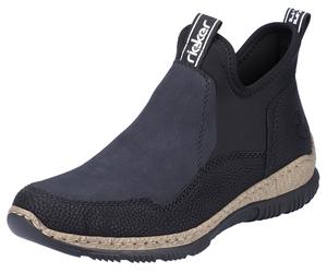 Schlupfboots RIEKER, Damen, Gr. 37, schwarz, Lederimitat, Textil, Schuhe Schlupfboots, mit Logoschriftzug (61937658-37) schwarz