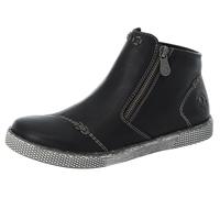 Schlupfboots RIEKER, Damen, Gr. 40, schwarz, Lederimitat, unifarben, Schuhe Schlupfboots, Stiefelette, Schlupfboots mit Reißverschluss (39420962-40) schwarz