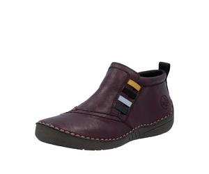 Schlupfboots RIEKER, Damen, Gr. 41, brombeere, Lederimitat, Basic, Schuhe Schlupfboots, Casual-Boots, Stiefelette, Schlupfboots mit Innenreißverschluss (59426337-41) brombeere