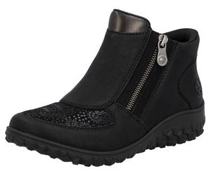 Schlupfboots RIEKER "Ready2GO", Damen, Gr. 37, schwarz, Lederimitat, Schuhe Schlupfboots, Stiefelette, Casual-Boots, Profilsohle, mit seitlichem Reißverschluss (54173218-37) schwarz