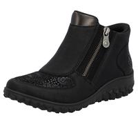 Schlupfboots RIEKER "Ready2GO", Damen, Gr. 42, schwarz, Lederimitat, Schuhe Schlupfboots, Stiefelette, Casual-Boots, Profilsohle, mit seitlichem Reißverschluss (54173218-42)