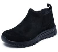 Schlupfboots SKECHERS "GRACEFUL", Damen, Gr. 35, schwarz, Veloursleder, unifarben, Schuhe Schlupfboots, Winterboots mit Air-Cooled Memory Foam Komfort-Innensohle (86237666-35) schwarz