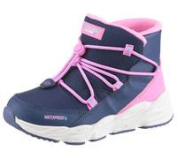 Schlupfboots SKECHERS "TURBO TREAD", Mädchen, Gr. 31, blau (navy, rosa), Lederimitat, Textil, kontrastfarbene Details, Schuhe Schlupfboots, Winterboots mit Gummizug, Größenschablone zum Download (3946