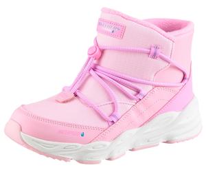 Schlupfboots SKECHERS "TURBO TREAD", Mädchen, Gr. 32, rosa (hellrosa, kombiniert), Lederimitat, Textil, kontrastfarbene Details, Schuhe Schlupfboots, Winterboots mit Gummizug, Größenschablone zum Down