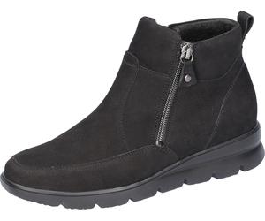 Schlupfboots WALDLÄUFER "H-BRUNI", Damen, Gr. 4,5 (37,5), schwarz, Nubukleder, unifarben, Schuhe Schlupfboots, Winterboots, Stiefelette, Bequemschuh in Komfortweite G (= weit) (15931109-4,5) schwarz