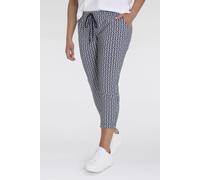 Schlupfchinohose KJBRAND "Susie XS", Damen, Gr. 48K (24), K-Gr, blau (blau, weiß), Web, Obermaterial: 80% Polyamid, 20% Elasthan, gemustert, ca. Mitte Wade, Hosen Schlupfchinohose (95563164-48K)