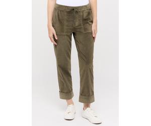 Schlupfhose ANGELS "LIBERTA TU JUMP WORKER", Damen, Gr. 42, Länge 27, khaki, Cord, Obermaterial: 75% Baumwolle, 23% Polyester, 2% Elasthan, 7/8-Länge, Hosen Schlupfhose, Sommerhose aus samtweichem Cor