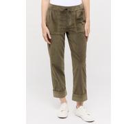 Schlupfhose ANGELS "LIBERTA TU JUMP WORKER", Damen, Gr. 46, Länge 27, khaki, Cord, Obermaterial: 75% Baumwolle, 23% Polyester, 2% Elasthan, 7/8-Länge, Hosen Schlupfhose, Sommerhose aus samtweichem Cor