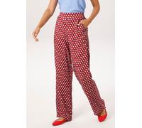 Schlupfhose ANISTON CASUAL, Damen, Gr. 36, N-Gr, rot (dunkelrot, hellblau, rosa, smaragdgrün), Web, Obermaterial: 100% Viskose (LENZING™ ECOVERO™), bedruckt, gemustert, gepunktet, weit lang, Hosen Sch