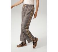 Schlupfhose ANISTON CASUAL, Damen, Gr. 40, N-Gr, dunkelbraun, hellbeige, rost, beige, schwarz, Web, Obermaterial: 58% Polyester, 40% Viskose, 2% Elasthan, gestreift, kariert, figurumspielend knöchella