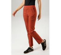 Schlupfhose ANISTON CASUAL, Damen, Gr. 40, N-Gr, schwarz (braun, rot, schwarz), Web, Obermaterial: 77% Viskose, 20% Polyamid, 3% Elasthan, bedruckt, gemustert, figurumspielend knöchelfrei, Hosen Schlu