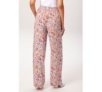 Schlupfhose ANISTON CASUAL, Damen, Gr. 42, N-Gr, bunt (jeansblau, hellblau, orange, apricot, braun, dunkelrot, rose), Web, Obermaterial: 100% Viskose, bedruckt, geblümt, figurumspielend lang, Hosen Sc