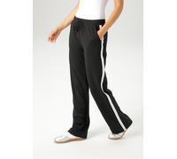 Schlupfhose ANISTON CASUAL, Damen, Gr. 44, N-Gr, schwarz-weiß (schwarz, weiß), Jersey, Obermaterial: 95% Polyester, 5% Elasthan, unifarben mit Farbeinsatz, figurumspielend lang, Hosen Schlupfhose, mit