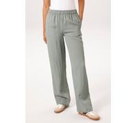 Schlupfhose ANISTON CASUAL, Damen, Gr. 46, N-Gr, grün (schilf), Twill, Obermaterial: 64% Lyocell, 30% Viskose, 6% Polyamid, unifarben, lässig geschnitten lang, Hosen Schlupfhose, in trendiger Twill-Qu