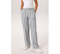 Schlupfhose ANISTON CASUAL, Damen, Gr. 48, N-Gr, jeansblau, hellbeige, Web, Obermaterial: 80% Viskose, 20% Polyamid, gemustert, gestreift, lässig geschnitten lang, Hosen Schlupfhose, im trendigen Stre