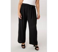 Schlupfhose ANISTON PLUS, Damen, Gr. 46, N-Gr, schwarz, Piqué, Obermaterial: 100% Polyester, unifarben, figurumspielend 7/8-Länge, Hosen Schlupfhose, in weicher Pique-Qualität - NEUE KOLLEKTION (32392