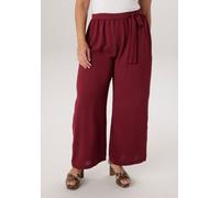 Schlupfhose ANISTON PLUS, Damen, Gr. 50, N-Gr, dunkelrot, Piqué, Obermaterial: 100% Polyester, unifarben, figurumspielend 7/8-Länge, Hosen Schlupfhose, in weicher Pique-Qualität - NEUE KOLLEKTION (779