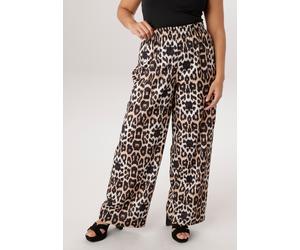 Schlupfhose ANISTON PLUS, Damen, Gr. 50, N-Gr, leoprint, Crêpe, Obermaterial: 95% Polyester, 5% Elasthan, bedruckt, gemustert, figurumspielend knöchellang, Hosen Schlupfhose, in trendigem Leoprint - N