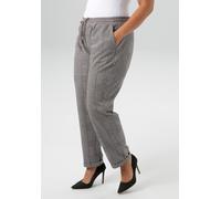 Schlupfhose ANISTON PLUS, Damen, Gr. 54, N-Gr, rot (beige, schwarz, bordeaux), Jersey, Obermaterial: 65% Polyester, 33% Viskose, 2% Elasthan, kariert, figurumspielend lang, Hosen Schlupfhose, in trend