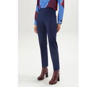 Schlupfhose ANISTON SELECTED, Damen, Gr. 38, N-Gr, blau (marine), Stoff, Obermaterial: 65% Viskose, 30% Polyamid, 5% Elasthan, unifarben, straight fit knöchellang, Hosen Schlupfhose, Straight-Fit (895