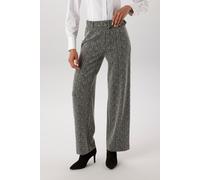 Schlupfhose ANISTON SELECTED, Damen, Gr. 38, N-Gr, schwarz, Bouclé;Sweatware, Obermaterial: 69% Polyester, 28% Viskose, 3% Elasthan, Strukturmuster, kariert, figurumspielend knöchellang, Hosen Schlupf