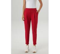 Schlupfhose ANISTON SELECTED, Damen, Gr. 44, N-Gr, bordeaux, Jersey, Obermaterial: 65% Polyester, 32% Viskose, 3% Elasthan, unifarben, figurumspielend 7/8-Länge, Hosen Schlupfhose, mit Bundfalten (918