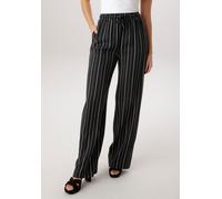 Schlupfhose ANISTON SELECTED, Damen, Gr. 44, N-Gr, schwarz, beige, Web, Obermaterial: 100% Viskose, bedruckt, gemustert, gestreift, lässig geschnitten knöchellang, Hosen Schlupfhose, mit trendigen Str